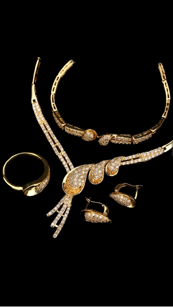 Picture of Unique Fashion Cubic Zirconia Multi Stone 4 Pieces Jewelry Sets
