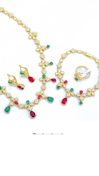 Picture of Newest Gold Plated Colourful 4 Pieces Jewelry Sets