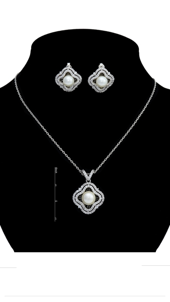 Picture of Original Design Platinum Plated Brass 2 Pieces Jewelry Sets