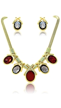 Show details for Fair Glass Gold Plated 2 Pieces Jewelry Sets