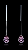 Picture of Attractive And Elegant Single Stone Platinum Plated Drop & Dangle