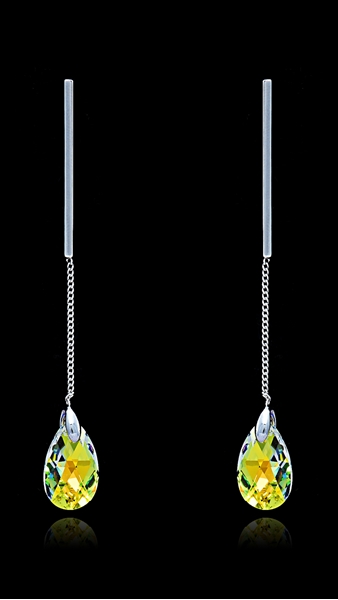 Picture of 20 Year China Export Single Stone Colourful Drop & Dangle