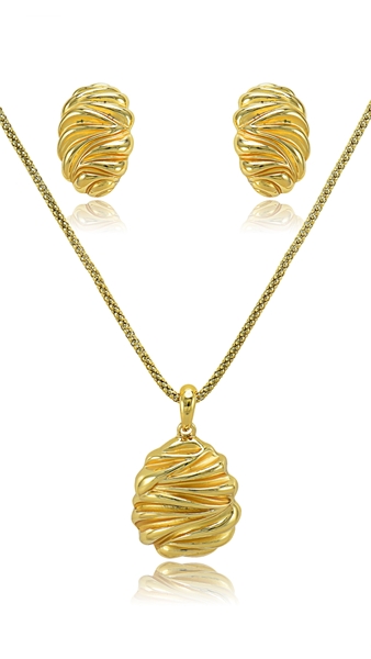 Picture of Durable Zinc-Alloy Gold Plated 2 Pieces Jewelry Sets