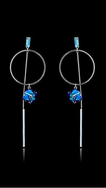 Picture of Buy Colourful Platinum Plated Drop & Dangle