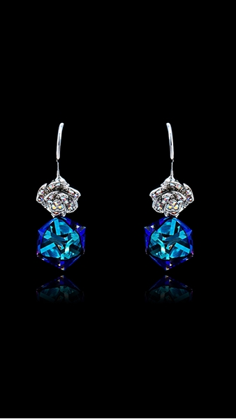 Picture of Touching Swarovski Element Colourful Drop & Dangle