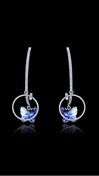 Picture of Novel Style Single Stone Platinum Plated Drop & Dangle