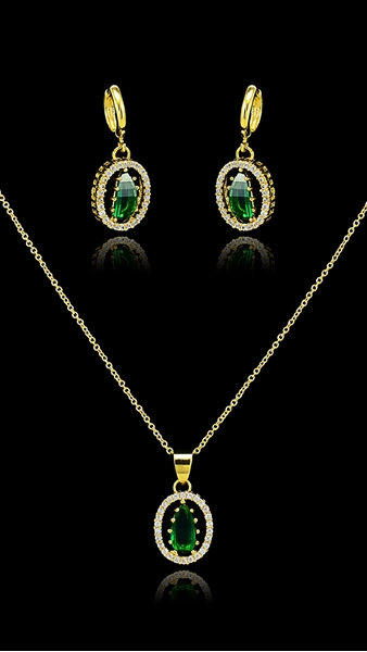 Picture of China Luxury Green 2 Pieces Jewelry Sets
