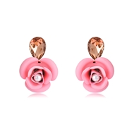 Picture of Touching Flowers & Plants Rose Gold Plated Stud 