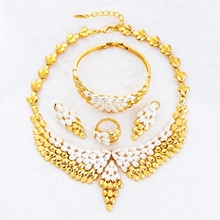 Show details for Online Dubai Style Gold Plated 4 Pieces Jewelry Sets
