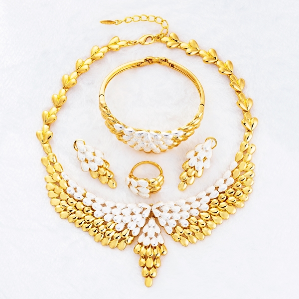 Picture of Online Dubai Style Gold Plated 4 Pieces Jewelry Sets