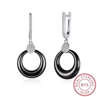 Picture of Comely Platinum Plated Black Drop & Dangle