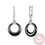 Picture of Comely Platinum Plated Black Drop & Dangle