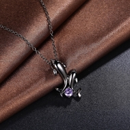 Picture of China No.1 Watches Export Purple Gunmetel Plated Necklaces & Pendants