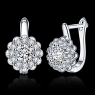 Picture of Innovative And Creative Platinum Plated Huggies Earrings