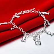 Picture of Delicate Curvy Platinum Plated Bracelets