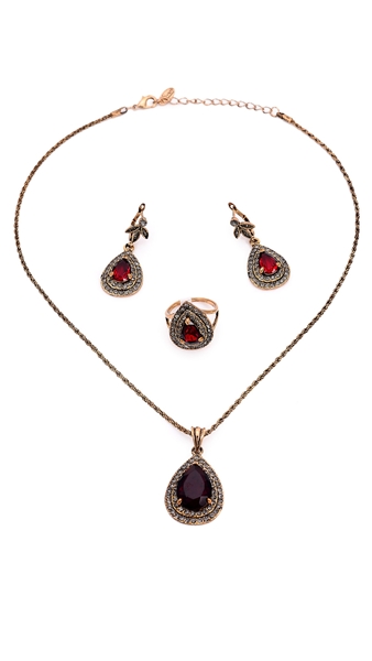 Picture of Unique And Creative Vintage & Antique Red 3 Pieces Jewelry Sets