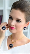 Picture of Long-Term Supplier Gold Plated Rhinestone Earrings
