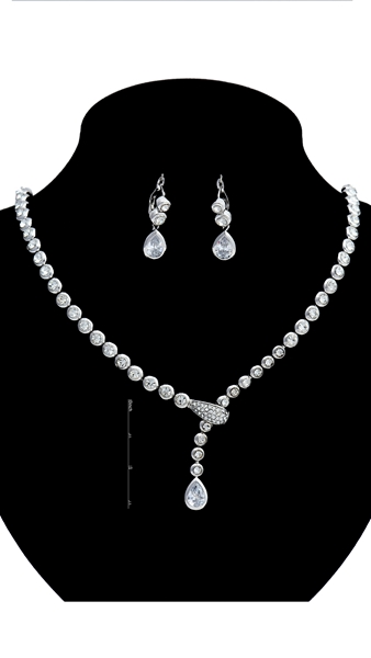 Picture of Low Rate Drop Rhinestone 2 Pieces Jewelry Sets