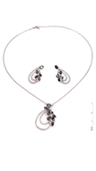 Picture of Delicate Curvy Cubic Zirconia Platinum Plated 2 Pieces Jewelry Sets