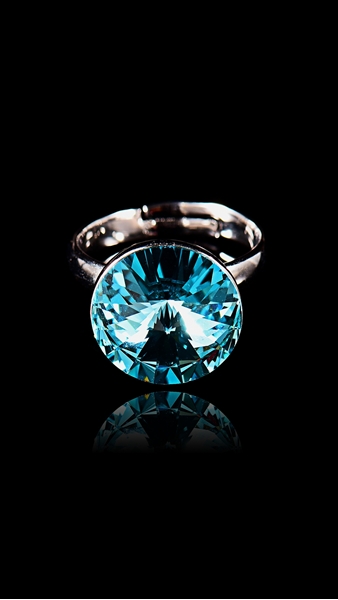 Picture of Unique And Creative Sea Blue Single Stone Fashion Rings