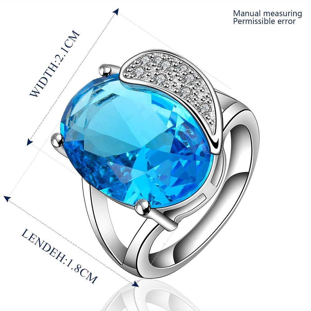 Superior Blue Platinum Plated Fashion Rings