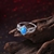 Picture of Flexible Designed Platinum Plated Blue Fashion Rings