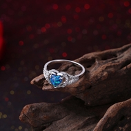 Picture of New Arrival Blue Platinum Plated Fashion Rings