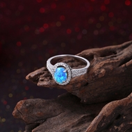 Picture of Attractive Platinum Plated Blue Fashion Rings