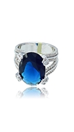 Picture of Fashionable And Modern Platinum Plated Dark Blue Fashion Rings