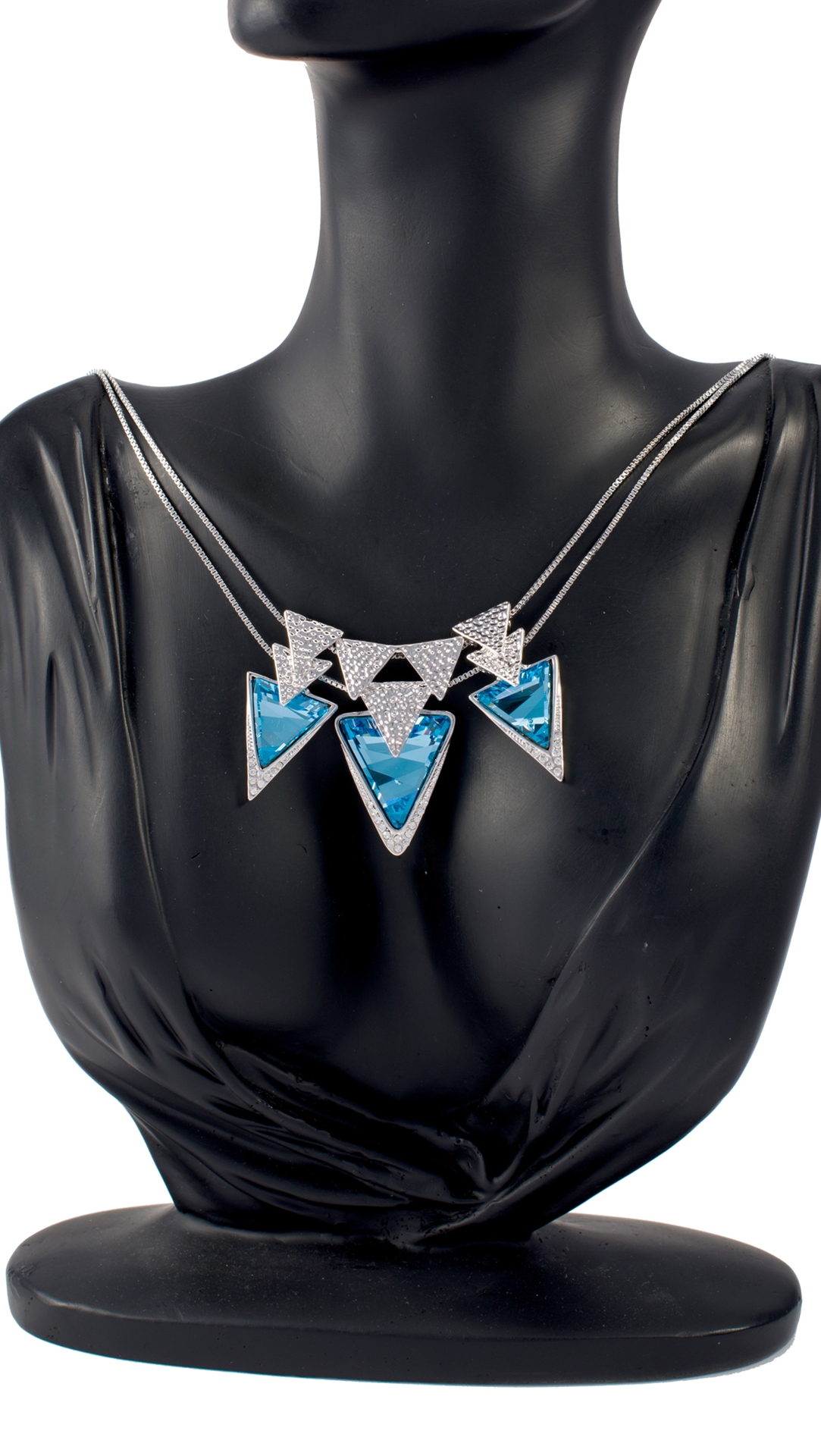 Superb Quality Platinum Plated Geometric Collar 16 OR 18 Inches