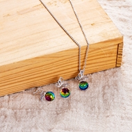 Picture of Swarovski Element Round Necklace And Earring Sets 2BL050500S