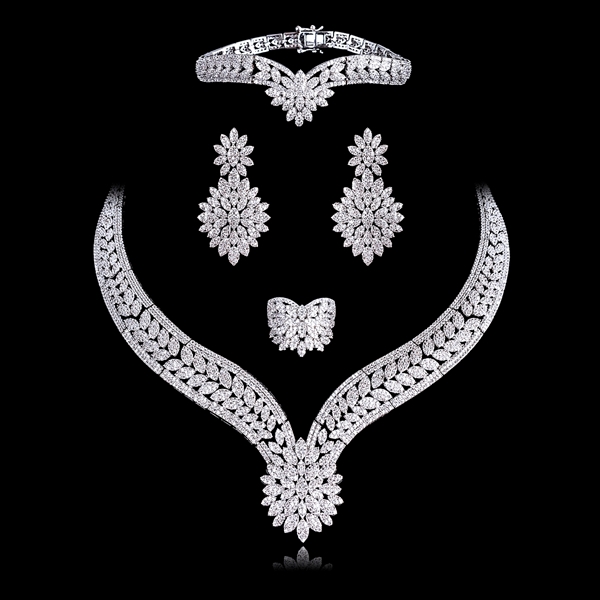 Picture of  Cubic Zirconia Big 4 Pieces Jewelry Sets 1PN051163S