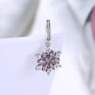 Picture of  Cubic Zirconia Snowflake Charms & Beads 3LK053907