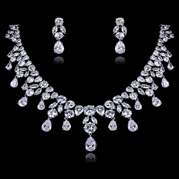 Picture of Cubic Zirconia Big Necklace And Earring Sets 1JJ054500S