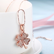 Picture of Nickel Free Rose Gold Plated Small Pendant Necklace with Easy Return