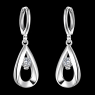 Picture of Reasonably Priced Platinum Plated Copper or Brass Dangle Earrings from Reliable Manufacturer