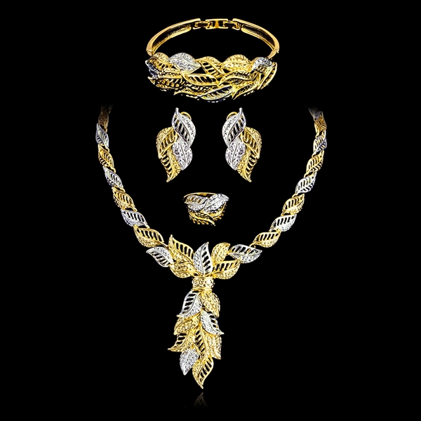 Picture of Dubai Gold Plated 4 Piece Jewelry Set with Speedy Delivery