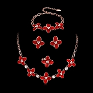 Picture of New Season Red Dubai 4 Piece Jewelry Set with SGS/ISO Certification