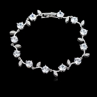 Picture of Fancy Small Platinum Plated Tennis Bracelet