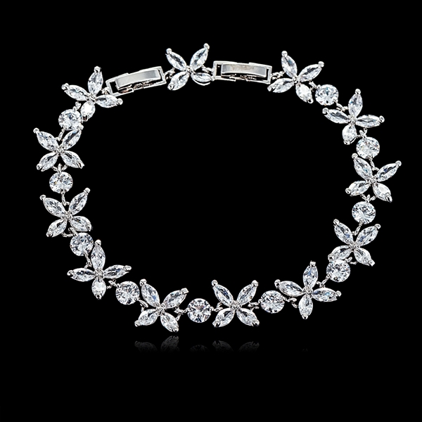 Picture of Featured White Cubic Zirconia Tennis Bracelet with Full Guarantee
