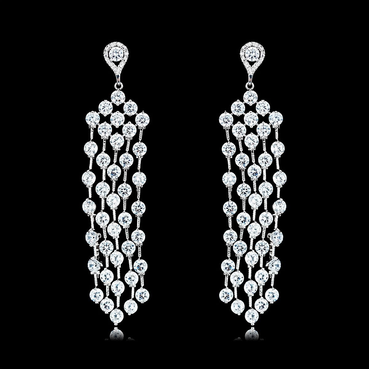 Attractive White Platinum Plated Drop & Dangle Earrings For Your Occasions