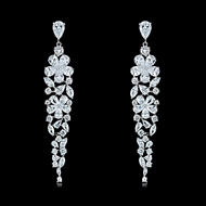 Picture of Wholesale Platinum Plated White Drop & Dangle Earrings with Speedy Delivery