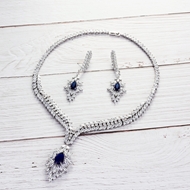 Picture of Pretty Cubic Zirconia Big Necklace and Earring Set