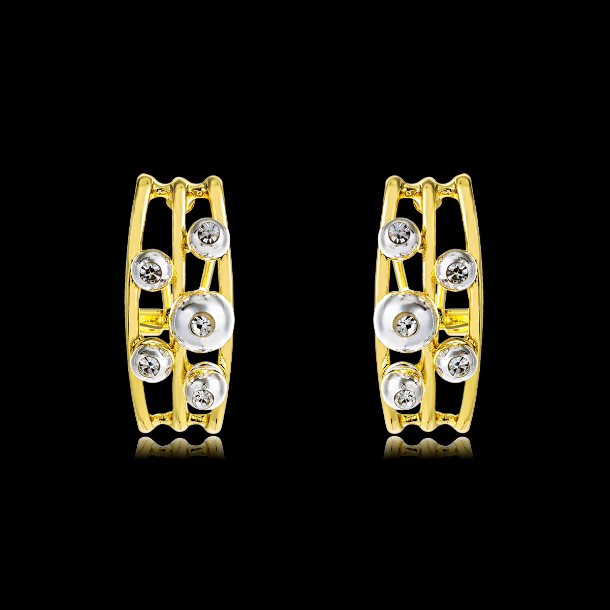 Bulk Gold Plated Artificial Crystal Stud Earrings Exclusive Online