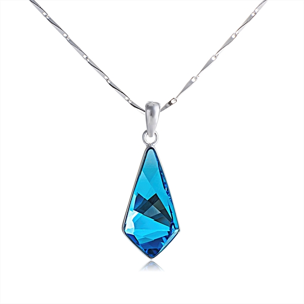 Picture of Geometric Blue Pendant Necklace with Beautiful Craftmanship