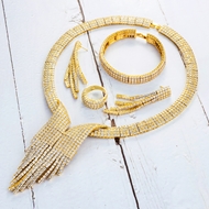 Picture of Designer Gold Plated Copper or Brass 4 Piece Jewelry Set Online