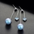 Picture of Wholesale Platinum Plated Swarovski Element Pearl Dangle Earrings with No-Risk Return