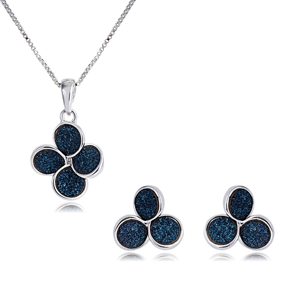 Picture of Impressive Blue Classic Necklace and Earring Set with Beautiful Craftmanship