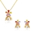 Picture of Latest Flowers & Plants White Necklace and Earring Set