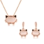 Show details for Unique Opal Zinc Alloy Necklace and Earring Set